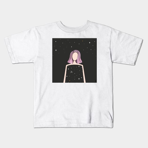 Daughter of the Universe Kids T-Shirt by hazal kirikci